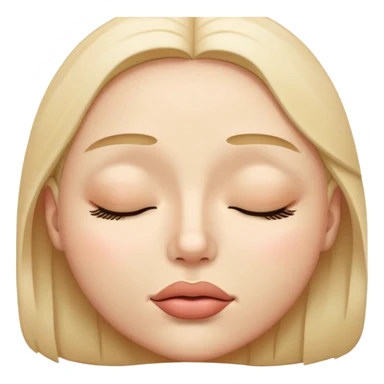 Una carita con los ojos cerrados mordiéndose el labio sticker