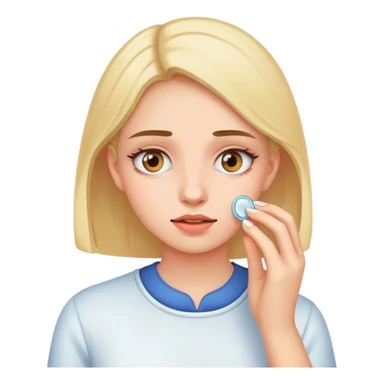 Girl taking out her contacts sticker