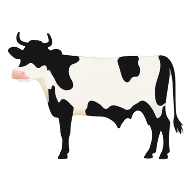 Single Black cow silhouette sticker
