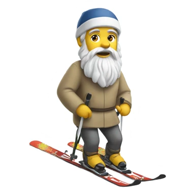 Socrates on mountain skis sticker