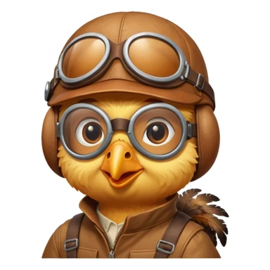 chick rooster pilot flying glider sticker