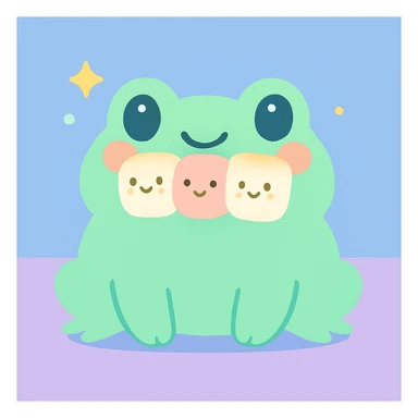 Make the marshmallows roasted, keep the kawaii style with cute and charming features, soft pastel colors, and adorable expressions. sticker