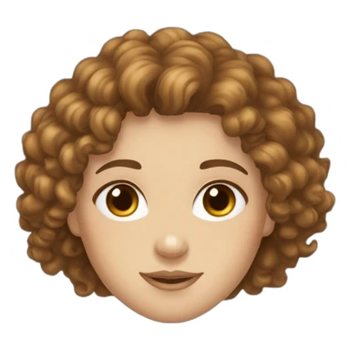 brown curly hair white girl brown eyes sticker