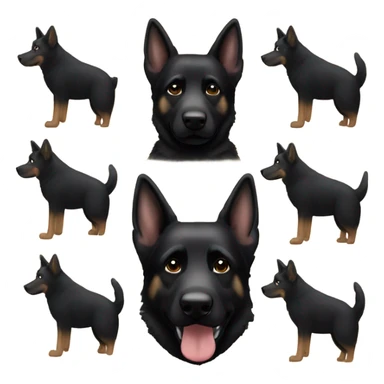 All black German shepherd cowboy  sticker