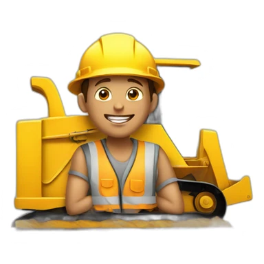 construction worker in bulldozer sticker