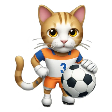 cat playing as soccer goalkeeper sticker