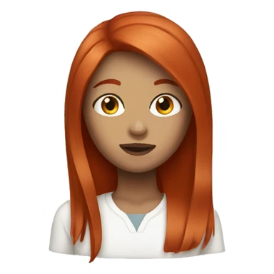 female with straight red hair and freckles sticker
