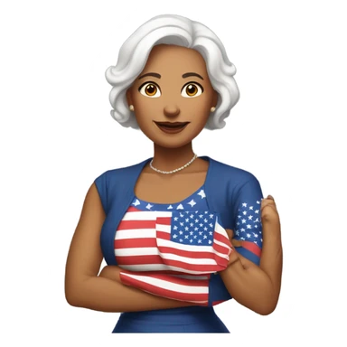 Middle age women wearing American flag at political rally who is in search of handsome man sticker
