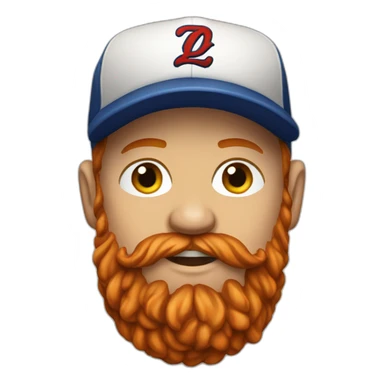 red bearded white male with a baseball hat tattoos sticker