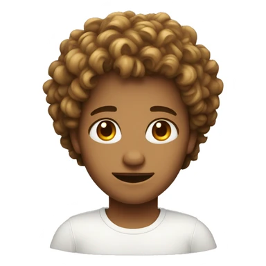 beautiful white young web developer with curly hair a basic white shirt and honey eye color sticker