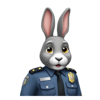rabbit grey police sticker
