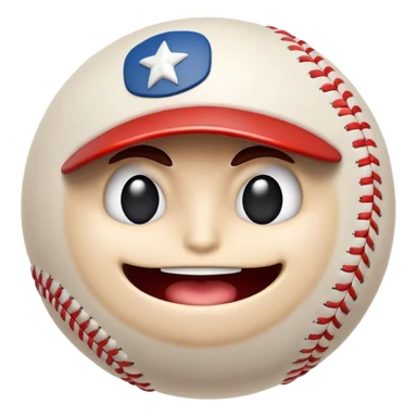Cinematic Realistic Baseball Pop Culture Emoji, showcasing an action-packed scene of America's favorite pastime rendered with lifelike textures and energetic, nostalgic lighting. sticker