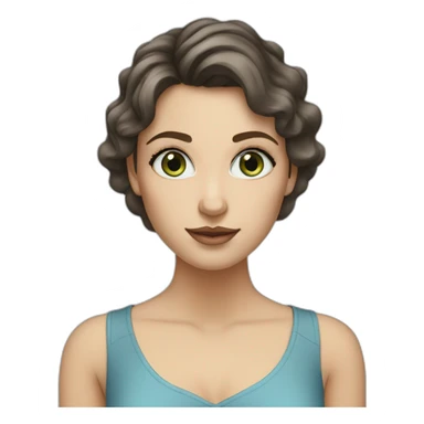 white-woman-with-dark-brown-wavy-medium-hair-big-eyes-and-eyelashes-bluegreen-eyes sticker