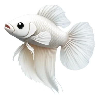White betta fish happy sticker