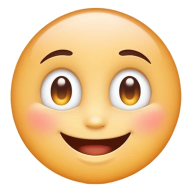 A minimal emoji-style character with a mischievous smile, glowing sparkling eyes, playful expression, clean vector style, soft gradients, simple shapes, transparent background sticker