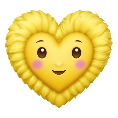 yellow heart with velvet texture sticker