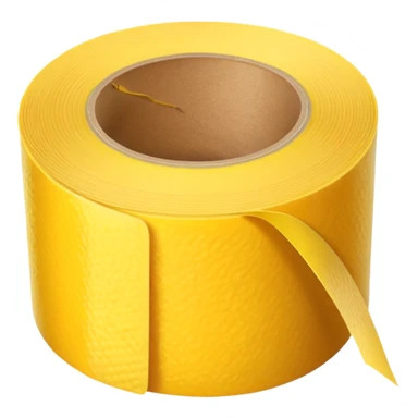 Generate me yellow tape on a roll sticker