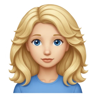 Long, straight, blonde hair, blue eyed woman.   Wavy, blonde goldendoodle sticker