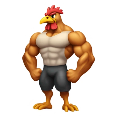 A chicken with muscles  sticker