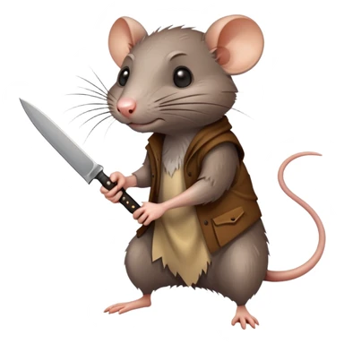 Rat holding knife  sticker