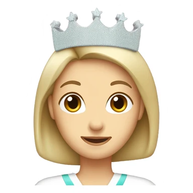 caucasian nurse with queen crown and sparkles sticker