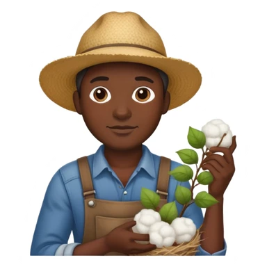 black farmer holding cotton sticker