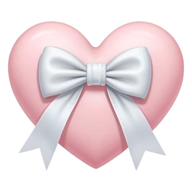 Pastel pink heart with white bow sticker