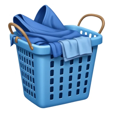 LAUNDRY white BASKET WITH FOLDED blue CLOTHES sticker