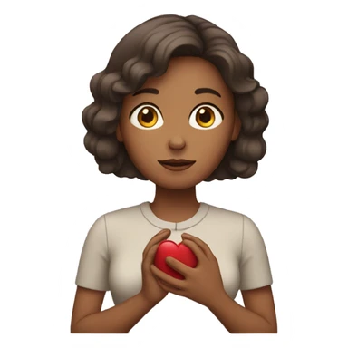 Woman with hand over her heart sticker