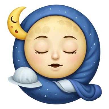 cartoon moon with sleepy face and nightcap sticker