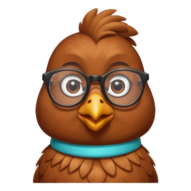 Hen with glasses sticker