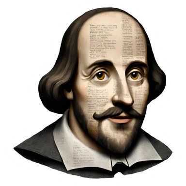 Shakespeare made of newspaper cuttings sticker