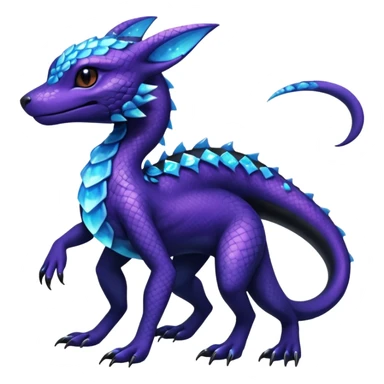 Anthropomorphic Scaley Exotic Salandit-Aurorus-Umbreon-Fakémon-hybrid-creature (full body)  sticker