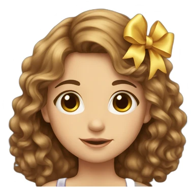 beautiful-wite-girl-with-long-curly-brown-hair-with-a-bow sticker