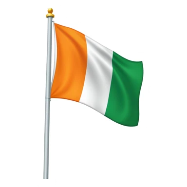 Irish flag on a pole sticker