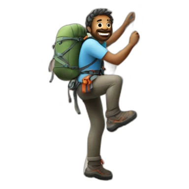 Axolot climbing a mountain  sticker