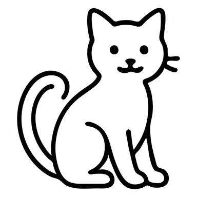 Playful cat in a sitting position with tail curled sticker