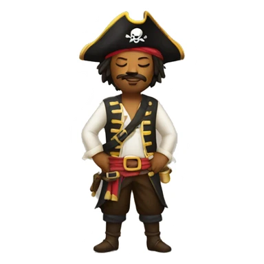 pirate in lotus pose eyes closed  sticker