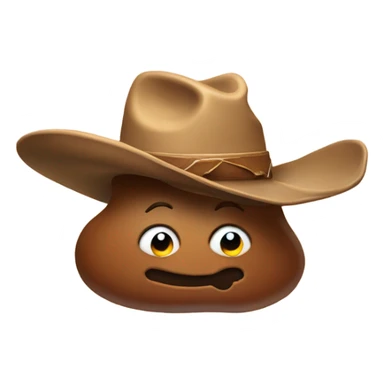 poop with a cowboy hat sticker