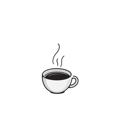 a cup of tea with steam in pastel colors dd9fb0 ffc6d3 a3bfc9 c4bee2 f1b091, hand-drawn doodle style sticker