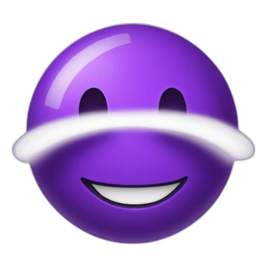 A purple upside down smiley sticker