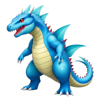 Colorful Exotic Aurorus-Feraligatr-Amaura-Salamence-Fakémon-hybrid-creature (full body)  sticker