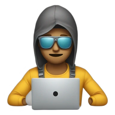 software developer disguised infront of computer sticker