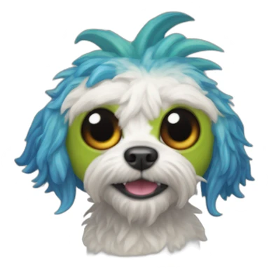 White cavapoo as Murloc from World of Warcraft  sticker