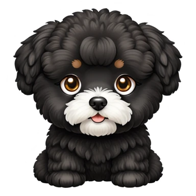 Black maltipoo dog with brown eyes  sticker