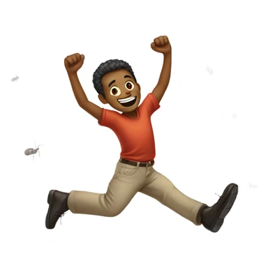 Happy man stepping on ants sticker