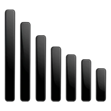 Minimalistic flat vector icon, iOS style, thin black contour on white background. Bars in ascending order like a sorting visualization. Clean, no text, no shadows sticker