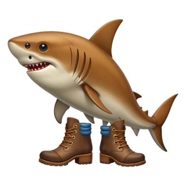 Tiburón con botas sticker