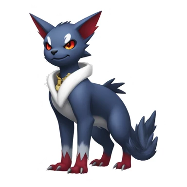 Cool Edgy Nargacuga-Absol-Zangoose-Sneasel-Quilava with a collar on, full body sticker