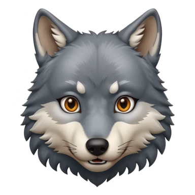 crea un avatar come personaggio lupo solo viso sticker